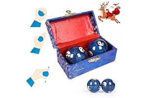 LEWITOOLS 2 Pcs Baoding Chinese Balls for Hand Therapy Tai Chi Balance, Yin Yang - Baoding Meditation Balls for Hands Women Men Chinese Stress Balls for Adults, Energy Flow for Mindfulness and Harmony