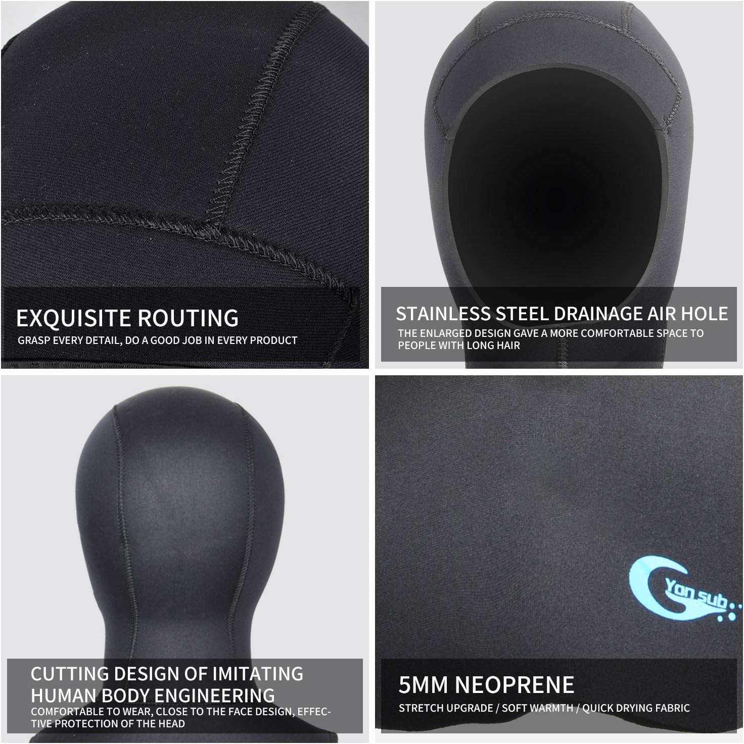 Diving Hood - Neoprene Wetsuit Dive Hood 3MM 5MM for Men Women Dive Cap Surfing Thermal Hood for Water Sports : Sports & Outdoors