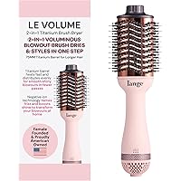 L'ANGE HAIR Le Volume 2-in-1 Titanium Brush Dryer Blush | Hot Air Blow Dryer Brush in One with Oval Barrel | Hair Styler for 
