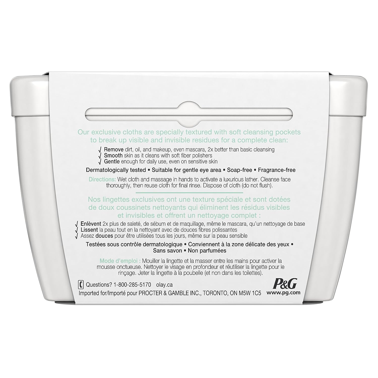 Olay Daily Sensitive Cleansing Cloths Tub with Aloe Extract Makeup Remover, 33 ct: Beauty