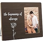 YYLYMX Engagement Gifts for Couple Wedding Picture Frame Bridal Shower, the Beginning of Always Photo Frame 4x6 Inch Photo