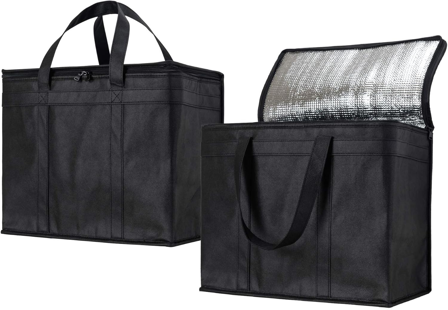 NZ Home XL Insulated Reusable Grocery Bags, Sturdy Zipper, Foldable