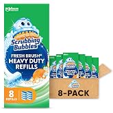 Scrubbing Bubbles Fresh Brush Heavy Duty Toilet Cleaner Refills, 8 Count | Hygienic, Touch-Free Disposable Pads for Fresh Brush, Penetrating Foam Breaks Up Limescale &amp; Hard Water, Septic-Safe, Citrus