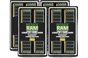 128GB (8X16GB) DDR5 6400MHZ PC5-51200 CL52 1Rx8 1.1V 288-PIN ECC Registered RDIMM NEMIX RAM Server Memory KIT