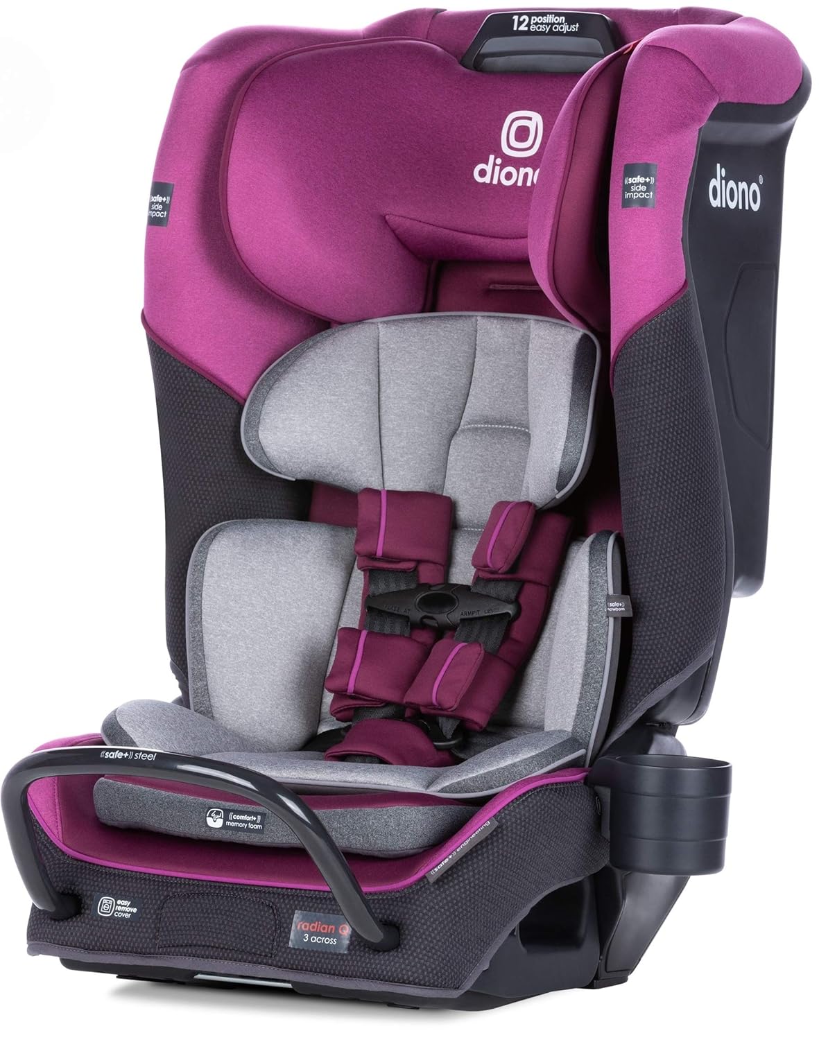 Diono 2020 Radian 3QX Latch, All-in-One Convertible Car Seat, Purple Plum