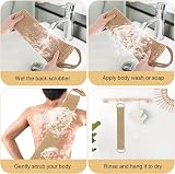 COMNICO Exfoliating Body Scrubber 2pcs, Natural Loofah Bath Set view 6