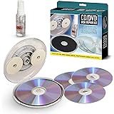 DVD CD Repair Kit with Cleaning Solution Included - Hand Powered CD DVD Cleaner and Scratch Remover Cleans and Polishes Discs