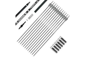 BOWSOUL 30inch Hunting Carbon Archery Arrows with 2.75” High Hardness Vanes Spine 400 for Compound Bow and Recurve Bow