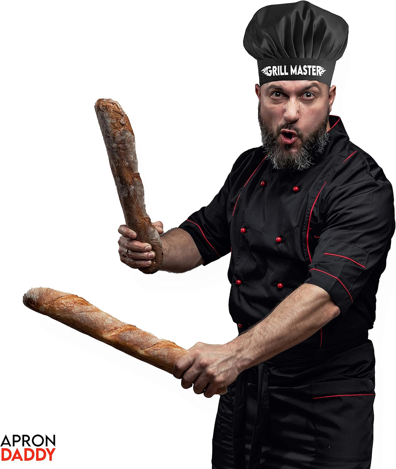 Funny Chef Hat - Grillmaster - Adjustable Kitchen Cooking Hat for Men & Women Black: Clothing