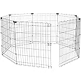 Amazon Basics - Foldable Octagonal Metal Exercise Pet Play Pen for Dogs, No Door, 60 x 60 x 30 Inches, Black