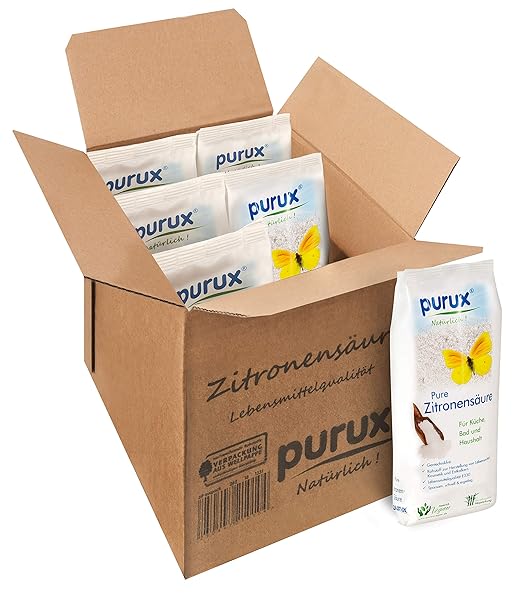 Purux Zitronensäure 5 kg, reine Lebensmittelqualität, gentechnikfrei