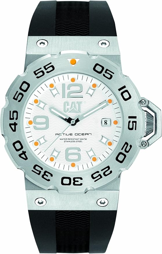 Caterpillar Men's Cat White Dial 3Hand Watch D214121232 with Black