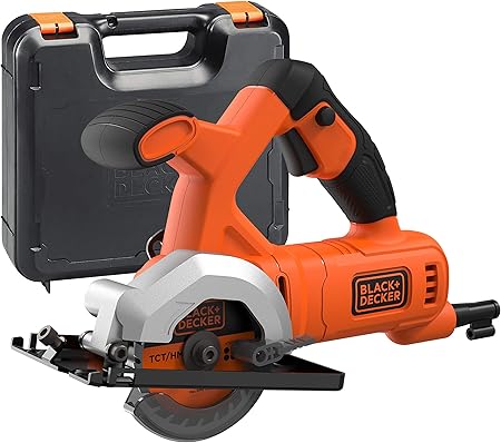 Black Decker Bes510k Qs Mini Scie Circulaire Filaire 3600 Trs Minute Poids 2kg 27 Mm De Coupe Livree En Coffret Avec 2 Lames 1 Adaptateur Aspirateur 1 Cle Et 1 Guide 400w Lame 85mm Amazon Fr Bricolage