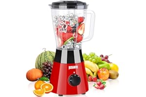 JUSANTE Kitchen Blender, 500W Countertop Blender with 52oz Plastic Jar for Smoothies Milkshake Desserts Nut Butter, Cocktails