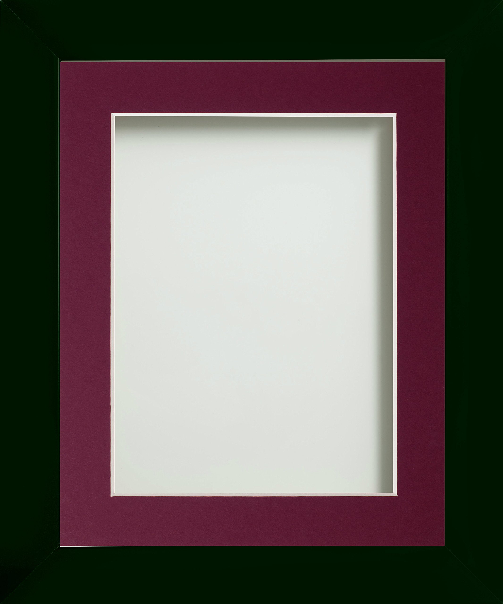 Frame Company Candy Range Picture Photo Frame with Plum Mount for Image Size 9 x 7-Inch, Plastic, Racing Green, 12 x 10-Inch — image 1