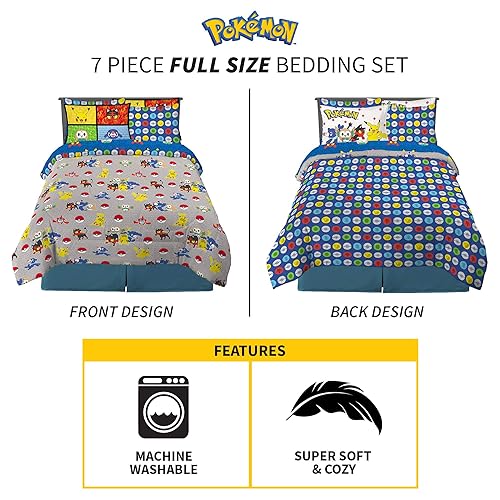 Franco Pokemon Anime Kids Comforter and Sheet Set with Sham,