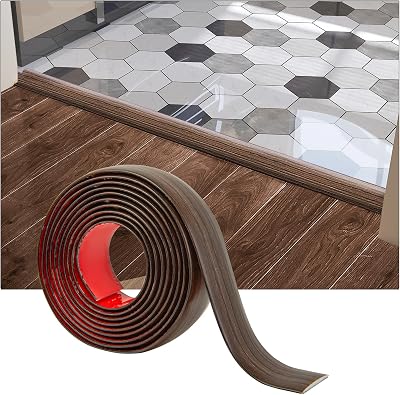 Art3d Brown Self-Adhesive Vinyl Floor Transition Strip 4 FT 1.57in Wide Flat