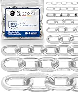 NietFullThings Stainless Steel Short Link Chain 4 mm Pack 3 x 0.25 m 316