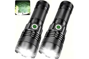 Flashlight Rechargeable, 2Pack 990,000 High Lumens Super Bright LED Flashlights, IPX6 Waterproof, 3 Light Modes, Zoomable, Ty