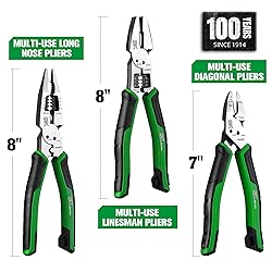 SK 3-Piece Pliers Set, 8-Inch Multi-use Noodle Nose
