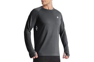 Roadbox Men's UPF 50+ Swim Rash Guard, Long Sleeve UV Sun Protection SPF Water Shirts Quick Dry for Outdoor Fishing Hiking