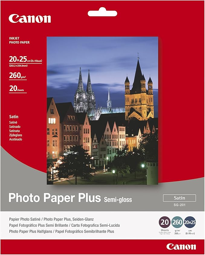 Canon SG201 Carte Fotografiche, 20x25 cm, 8"x 10", 20 Fogli Canon