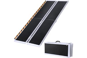 Rengue Portable Wheelchair Ramp 7FT, Folding Handicap Ramp with Non-Slip Surface Aluminum Ramps for Wheelchairs Home Steps Stairs Handicaps Doorways