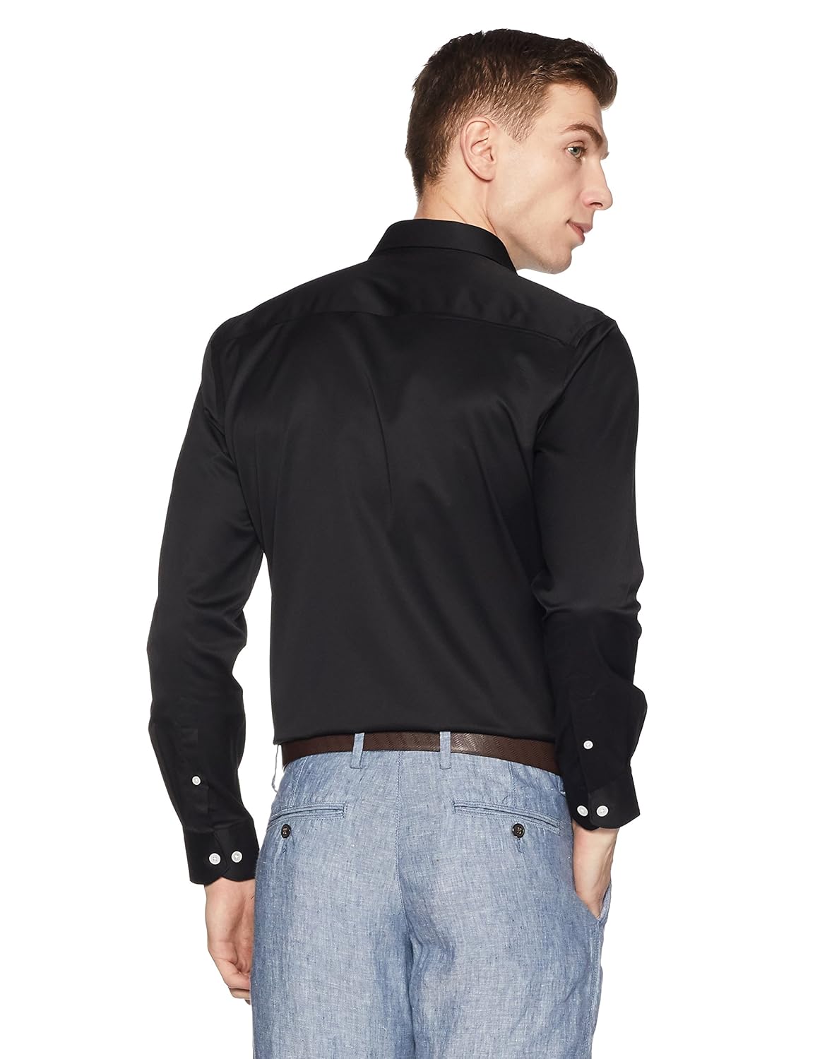 symbol amazon brand men's wrinkle resistant fully tape slim fit shirt