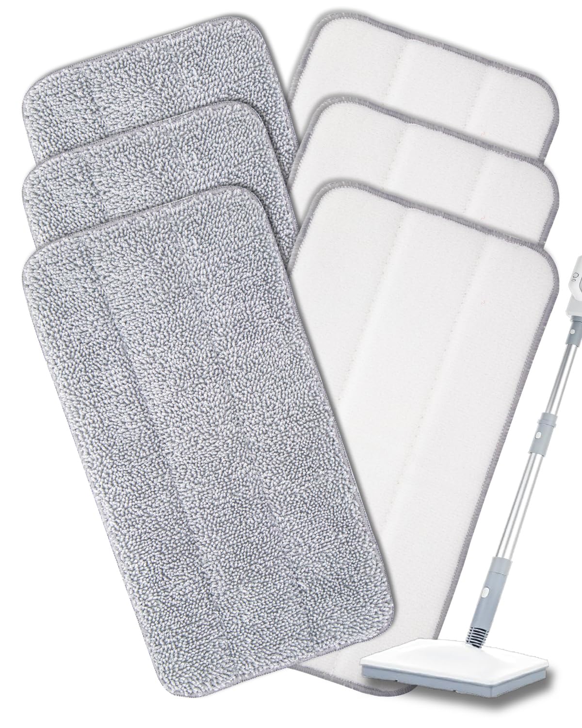 Photo 1 of RuannoClean Steam Mop Pads Compatible with Seyola/FEPPO and Others Steam Cleaner for Home, Washable and Reusable Replacement Mop Pads for Floor Cleaning -6 Pack