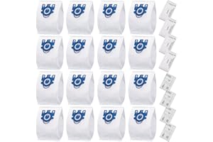 CAUYIEN 16 Pack Miele AirClean 3D GN Vacuum Cleaner Bags for Miele Vacuum Classic C1, Complete C1 C2 C3, S227/S240, S270, S400,S400i-S456i S2, S5, S8 Series with 4 Motor Protection Filters, 4 AirClean Filters