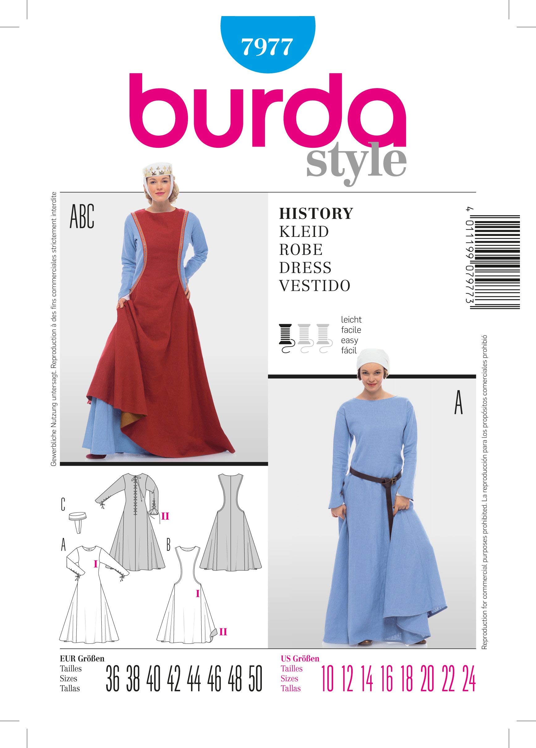 Burda Style Sewing Pattern B7977 Misses' Historic Dress
