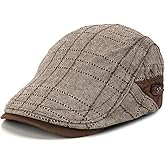 MOACC M Men Newsboy Caps Cotton Buckle Adjustable Beret Hat Flat Driving Cap Cabbie Gatsby Hats