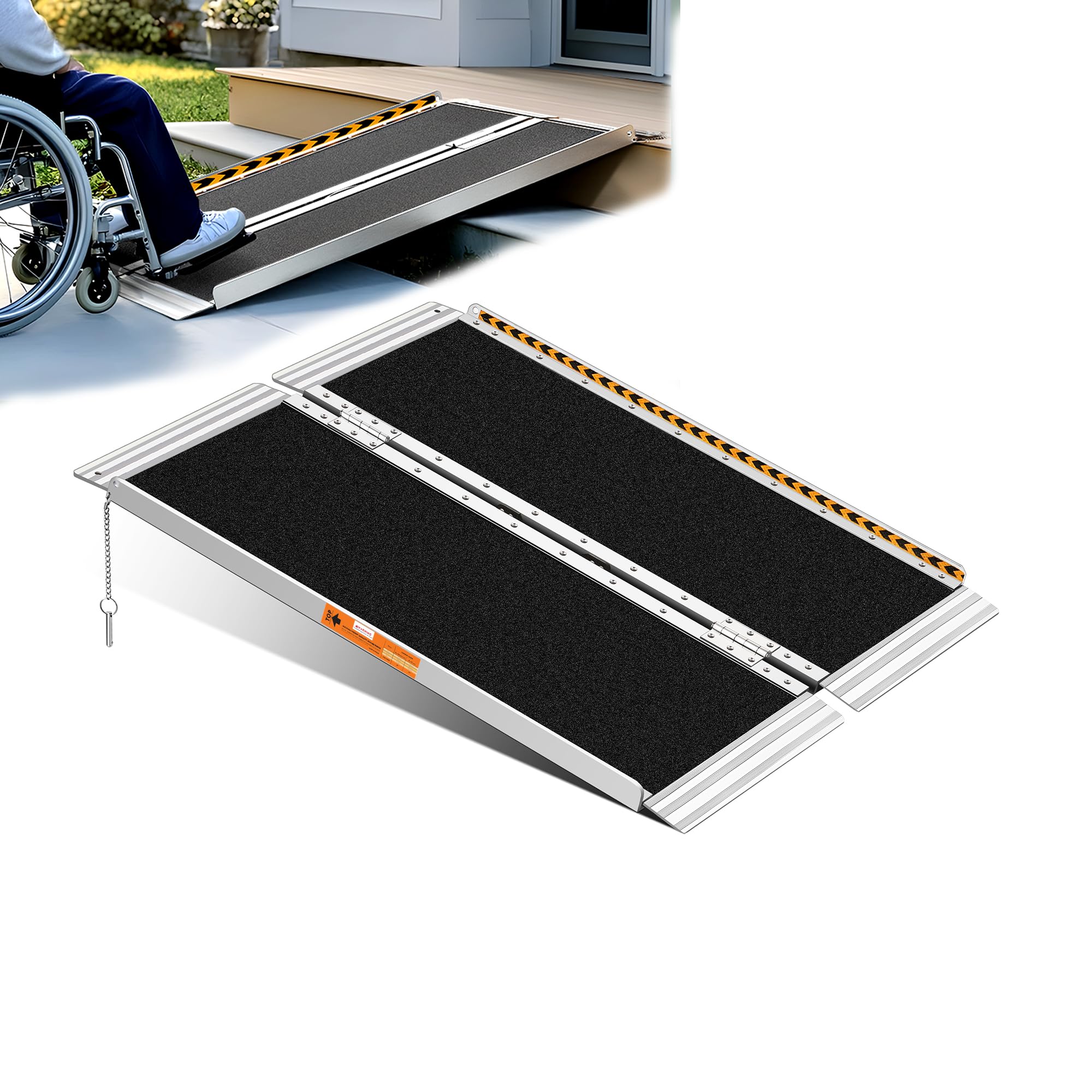 Photo 1 of TaiH Leo Wheelchair Ramp 3 Feet, Portable Ramps for Wheelchairs for Home, 800LBS Capacity Folding Non-Slip Aluminum Handicap Ramp, Wheel Chair Ramp for Home Steps, Stairs, Doorways, Car, Curbs