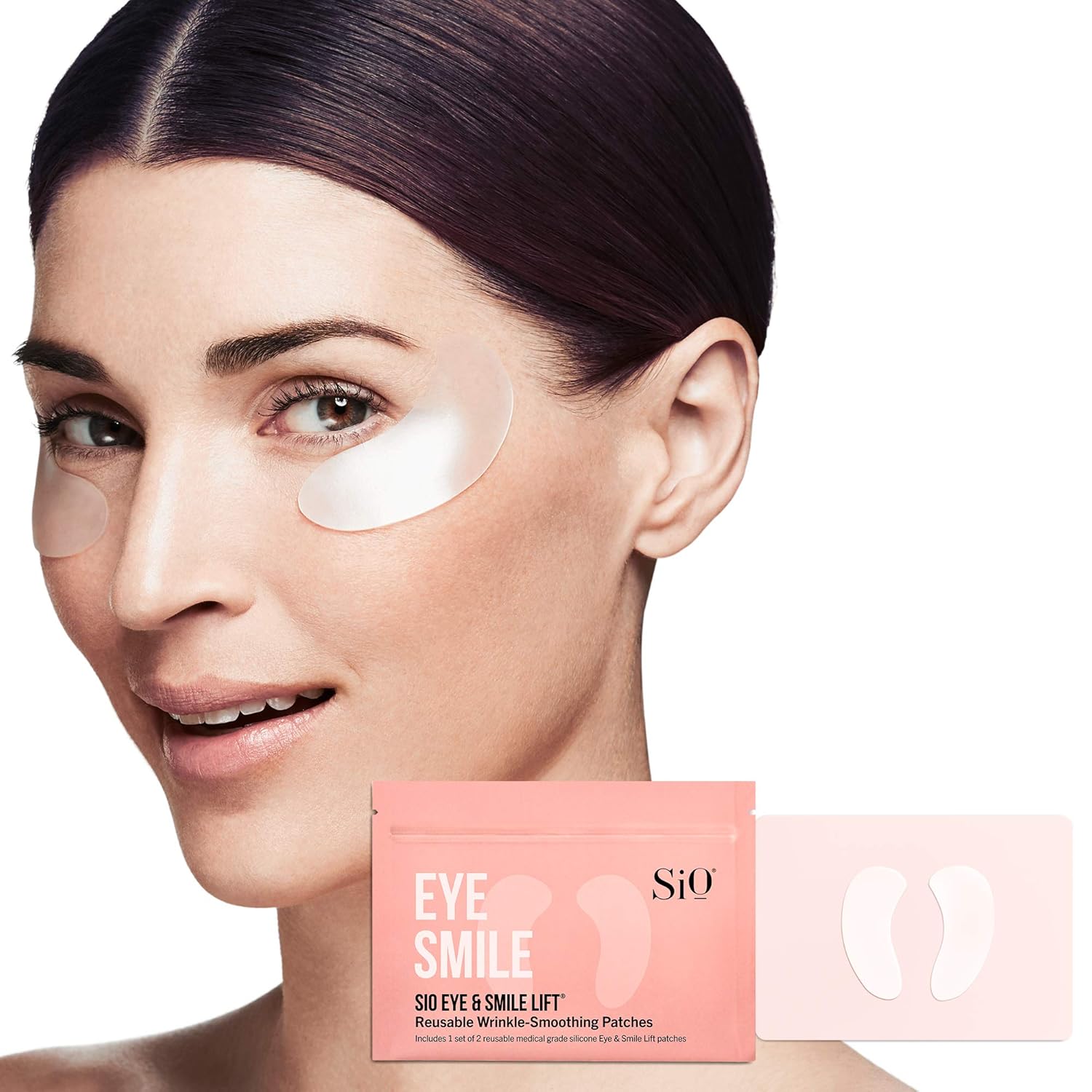 SiO Beauty Eye & Smile Lift | Eye & Smile Anti-Wrinkle Patches 2 Week Supply | Overnight Smoothing Silicone Patches For Eye & Smile Wrinkles And Fine Lines : Beauty