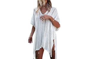 Jeasona Women’s Bathing Suit Cover Up for Beach Pool Swimwear Crochet Dress