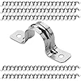 OhLectric Pipe Support Strap - Steel Pipe Strap with 2 /holes - Heavy-Duty 1/2 inch U Bracket - Zinc Coated Tension Tube Clip - Pipe Clamp for EMT Conduits - OL-72846-100 PCS
