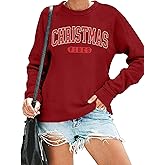 Zylkor Merry Christmas Sweatshirt for Women Christmas Vibes Sweatshirts Xmas Holiday Casual Long Sleeve Pullover Tops