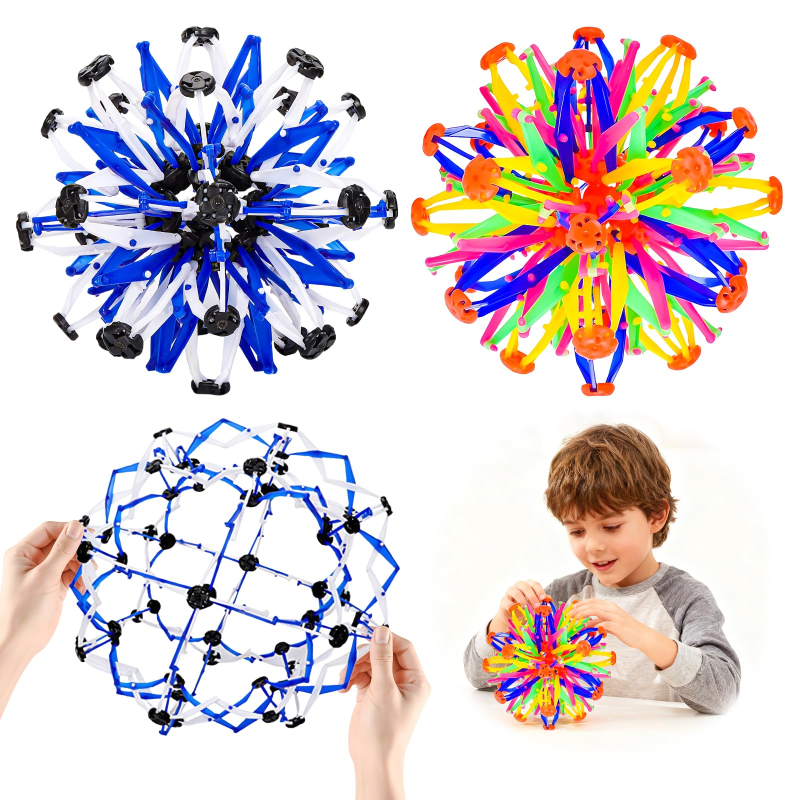 Photo 1 of AGSIXZLAN 2Pcs Colorful Sphere Expandable Breathing Balls Fidget Toy-Stress Reliever ,Collapsible Expanding Magic Ball Toys from 6" to 12"for Kids & Adults Mindfulness Meditation Practices,Yoga -ADHD