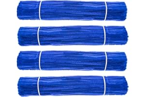 Waycreat 400 Pieces Pipe Cleaners Blue Chenille Stem for DIY Art Craft Decorations (6mm x 12 Inch)
