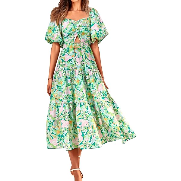 Julia Jordan Womens Floral Front Tie Midi Dress Green 16 at Amazon Women's  Clothing store