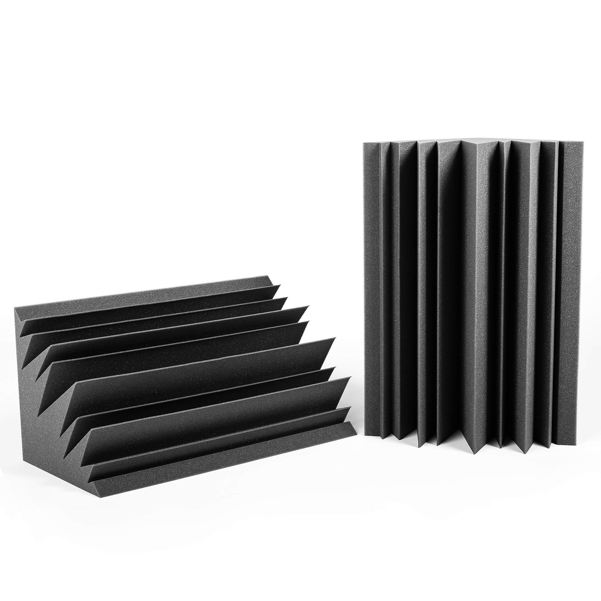 Bass Trap Absorber Studio Pro Set for Low Frequencies 2 Pieces 60x30x30cm High Sound Absorption Foam for Low Frequencies Anthracite Grey Colour Uncompressed