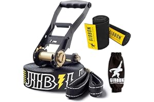 GIBBON JibLine Slackline with TreeWear - Jumpline & Trickline - #1 Choice of Trickliners and Competition - Quality Reliable Bounce for Kids and Adults