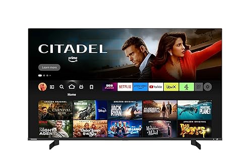Toshiba 50QF5D53DB QLED 4K Smart Fire TV, TRU Picture Engine, Ultra HD, HDR10, Freeview, Disney+, Prime, Netflix, Dolby Vision, Dolby Atmos, Sound by Onkyo, Alexa, HDMI 2.1, Bluetooth, Airplay