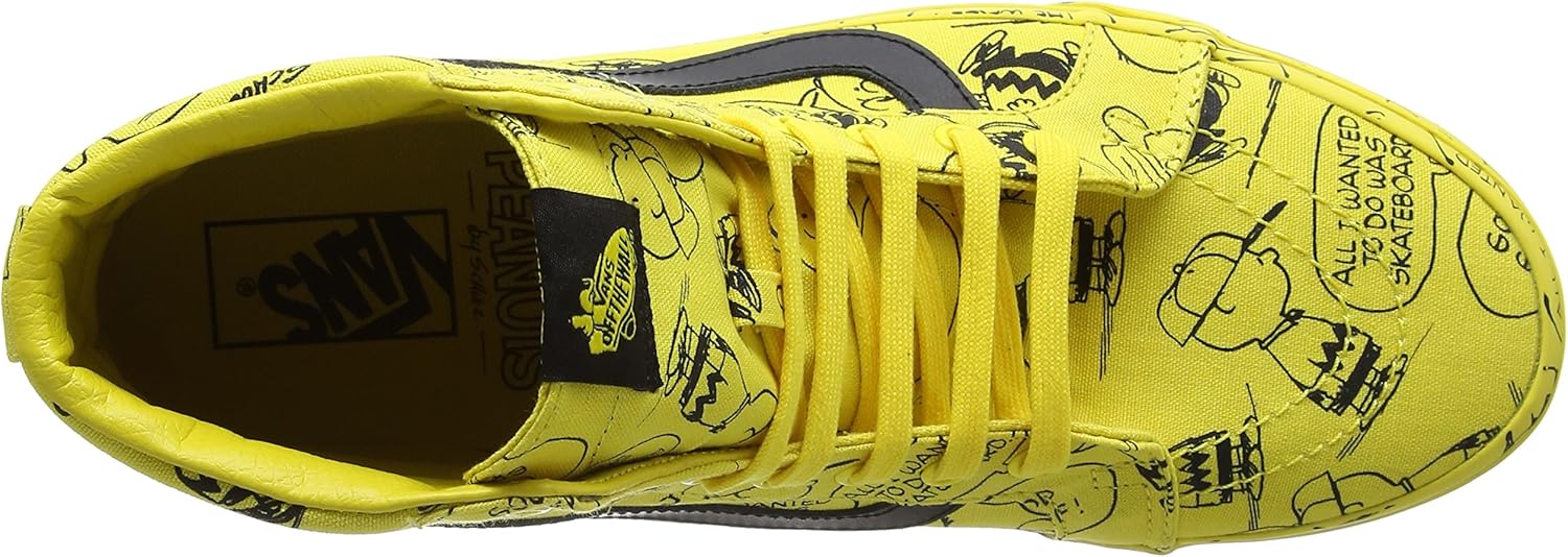 vans peanuts sk8 hi yellow