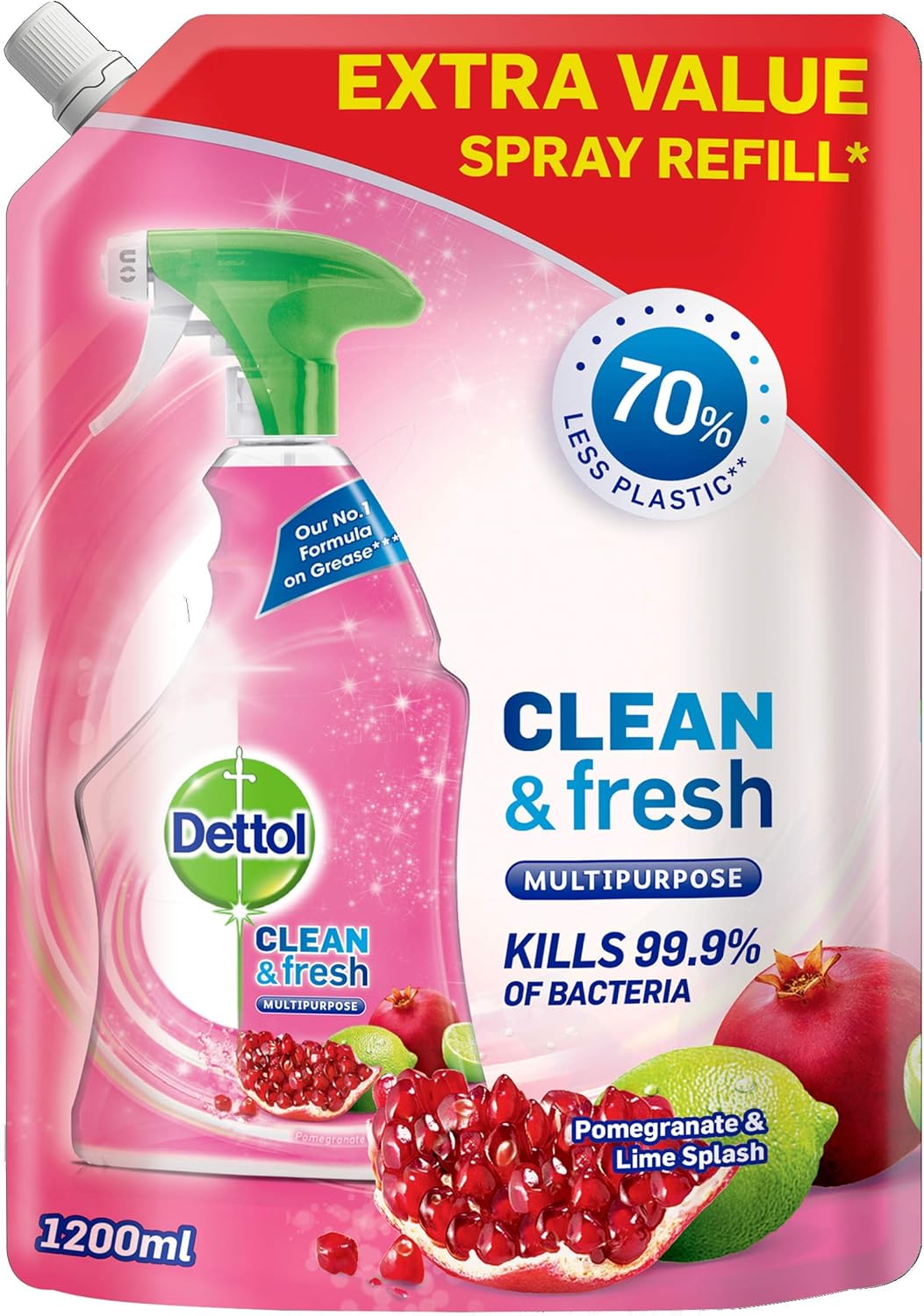Dettol Refill Clean and Fresh Multipurpose Cleaning Spray Pomegranate