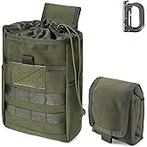 WYNEX Molle Dump Pouch, Tactical Dump Pouch Foldable Mag Dump Pouch Magazine Utility Roll Up Wiast Bag Drawstring for Belt Pack Accessories