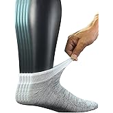 Yomandamor Men's 5 Pairs Low Cut Diabetic Socks with Cushion Sole and Seamless Toe
