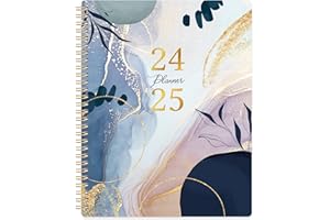 PINCHOCO Planner 2024-2025 - Academic Planner 2024-2025, Jul. 2024 - Jun. 2025, 8" x 10", 2024-2025 Weekly and Monthly Planner with Printed Tabs - Leaf Sand