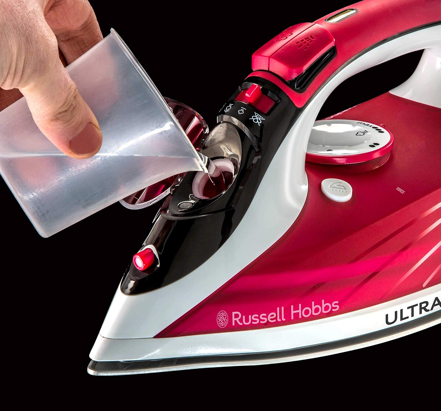 Russell Hobbs Ultra Steam Pro Iron, Ceramic Non-Stick Soleplate, Large 320ml Easy Fill Water Tank, 155g steam Shot - Image 3