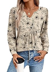 Zeagoo Long Sleeve Summer Tops for Women Floral